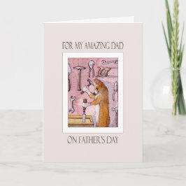 Tarjeta del día de padre, papá, perro del Corgi en