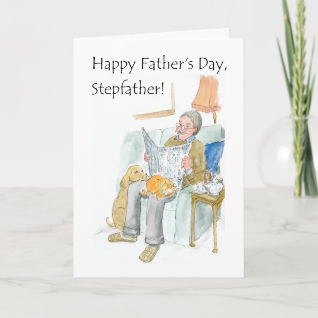 Tarjeta del día de padre para un padrastro (Anverso)