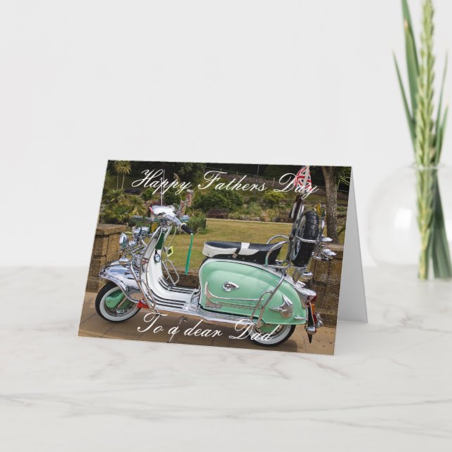 TARJETA DEL DÍA DE PADRES DE LA VESPA DE LAMBRETTA (Anverso)
