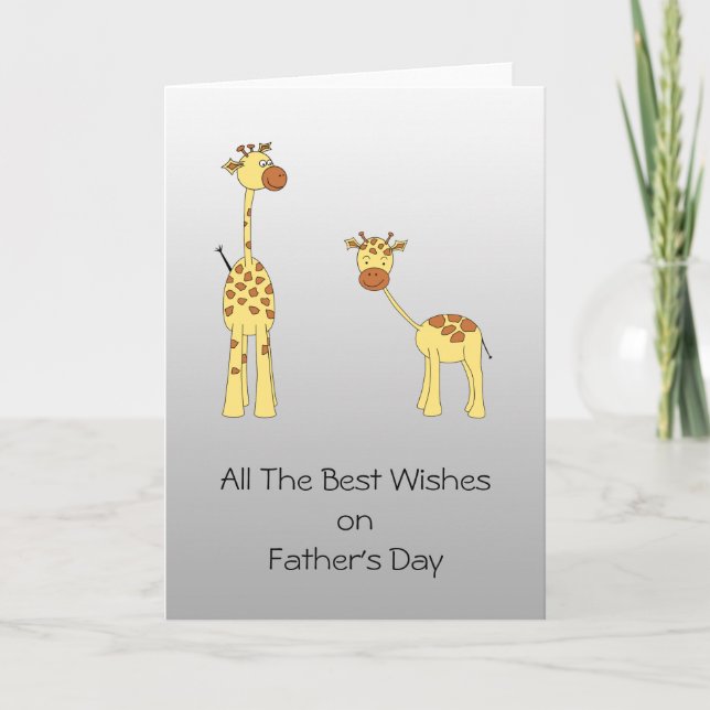 Tarjeta del día de padres del diseño de la jirafa (Anverso)