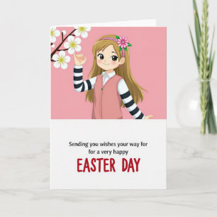 Tarjeta del día de Pascua de la camisa a rayas