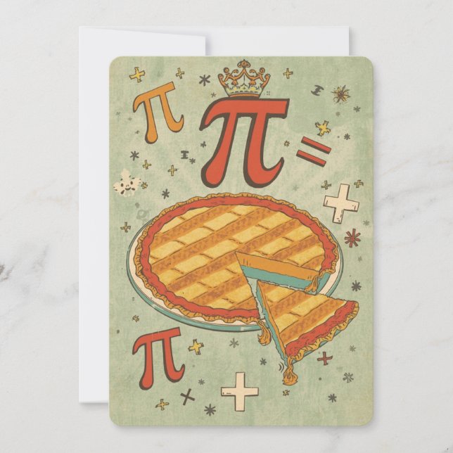 Tarjeta del Día de Pi de Matemáticas Retro (Anverso)