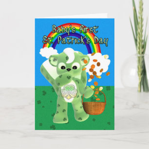 Tarjeta del día de primer St Patrick del bebé, con