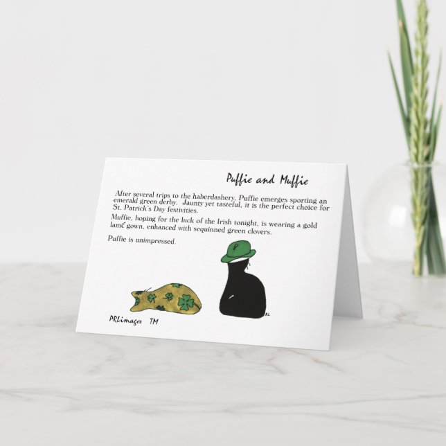 Tarjeta del día de Puffie y de Muffie St Patrick (Anverso)