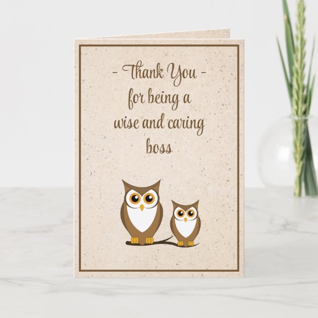 Tarjeta del día de Sabse Owl Boss (Anverso)