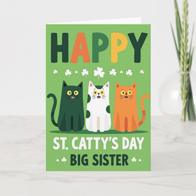 Tarjeta del Día de San Catis para Hermana Mayor (Anverso)