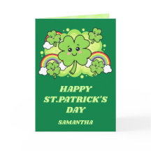 Tarjeta del Día de San Patricio Clover Joy
