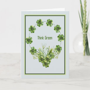 Tarjeta del Día de San Patricio con corona de Sham