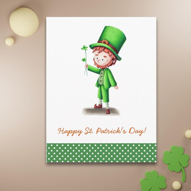 Tarjeta del Día de San Patricio con duende (Subido por el creador)