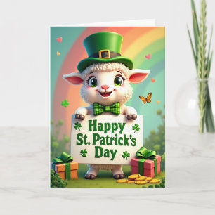 Tarjeta del Día de San Patricio con patrón de cora