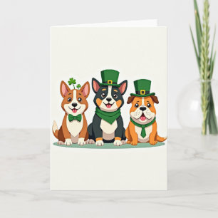 Tarjeta del Día de San Patricio con Patrón de Perr