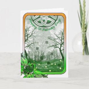 Tarjeta del Día de San Patricio con Shamrock, pais