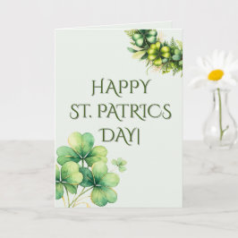 Tarjeta del Día de San Patricio con Trébol de Acua