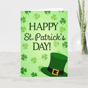 Tarjeta del Día de San Patricio con Tréboles Verde