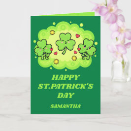 Tarjeta del Día de San Patricio de Besos de Trébol