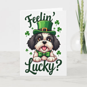 Tarjeta del Día de San Patricio de Cachorro Afortu
