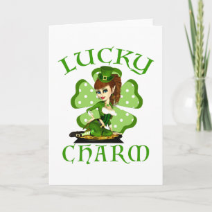 Tarjeta del Día de San Patricio de Charm Leprechau