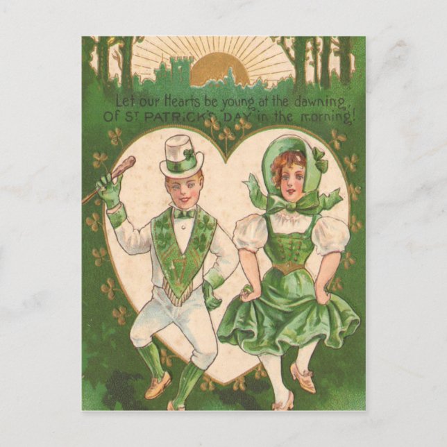 Tarjeta del Día de San Patricio de Corazones Irlan (Anverso)