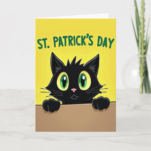Tarjeta del Día de San Patricio de Gato Negro