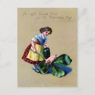Tarjeta del Día de San Patricio de la chica del ce