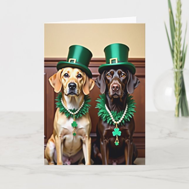 Tarjeta del Día de San Patricio de Lucky Labs (Anverso)