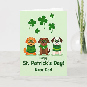 Tarjeta del Día de San Patricio de Perros de Dibuj