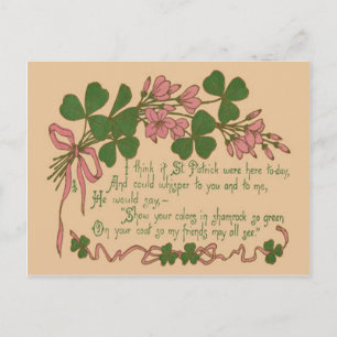 Tarjeta del Día de San Patricio de planta de trébo