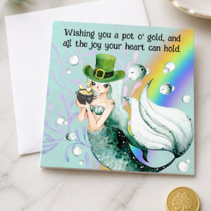 Tarjeta del día de San Patricio de Sirena y Olla d