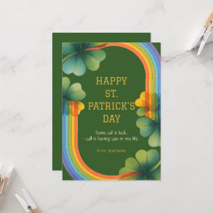 Tarjeta del Día de San Patricio de trébol de amor 