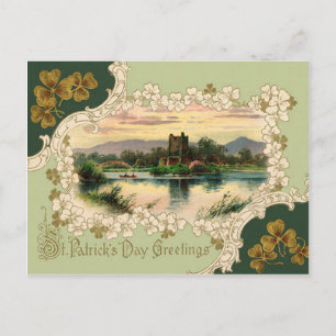Tarjeta del Día de San Patricio del Castillo Vinta