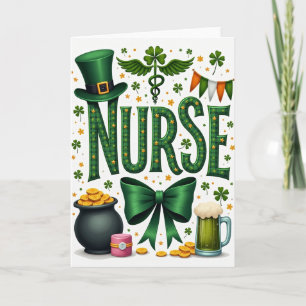 Tarjeta del Día de San Patricio para Enfermera Afo