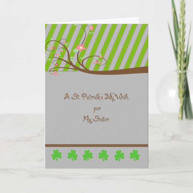 Tarjeta del Día de San Patricio para Hermana (Anverso)