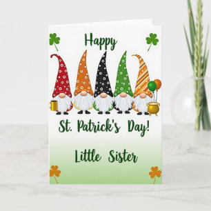 Tarjeta del Día de San Patricio para Hermana Menor