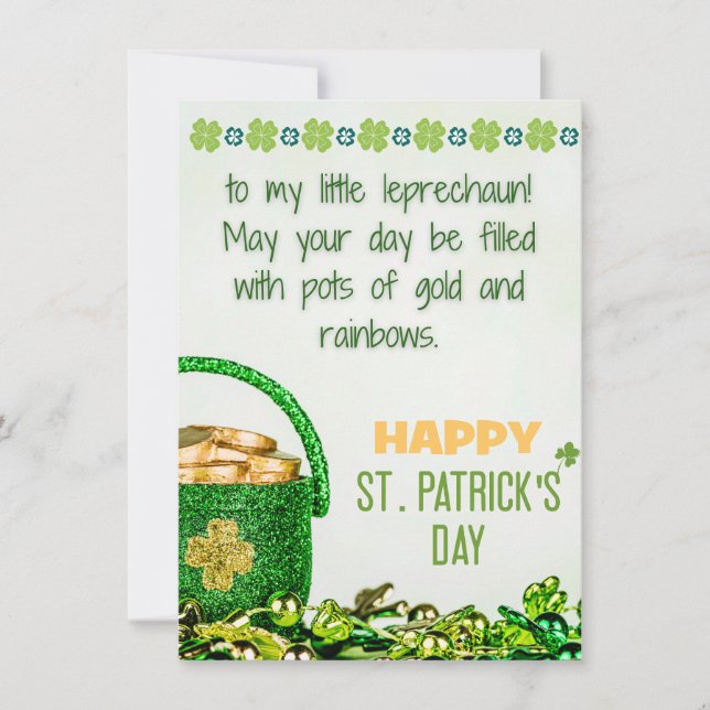 Tarjeta del Día de San Patricio para hija - Feliz (Anverso)