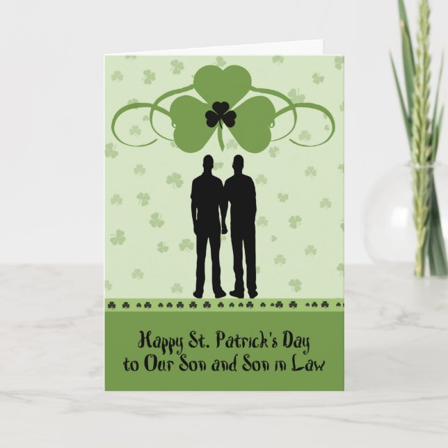 Tarjeta del Día de San Patricio para hijo e hijo e (Anverso)