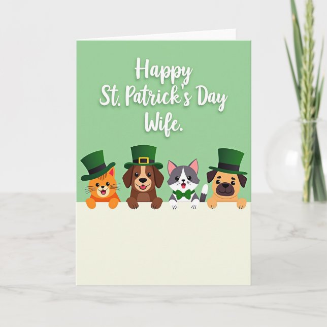 Tarjeta del Día de San Patricio para la Esposa con (Anverso)