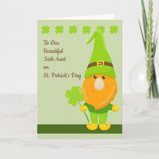 Tarjeta del Día de San Patricio para la tía irland (Anverso)
