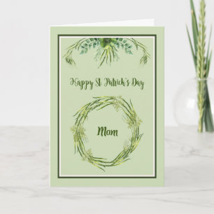 Tarjeta del Día de San Patricio para mamá con dise