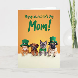 Tarjeta del Día de San Patricio para Mamá de Oro F