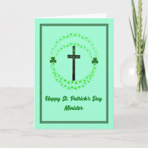 Tarjeta del Día de San Patricio para Ministro con
