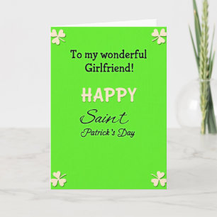 Tarjeta del Día de San Patricio para Novia Feliz
