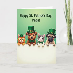 Tarjeta del Día de San Patricio para Papá con Masc