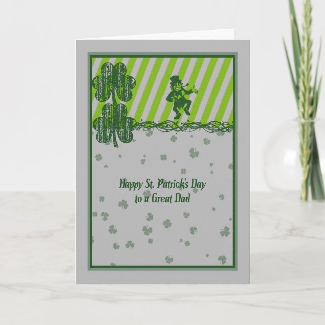 Tarjeta del Día de San Patricio para papá con Sham (Anverso)