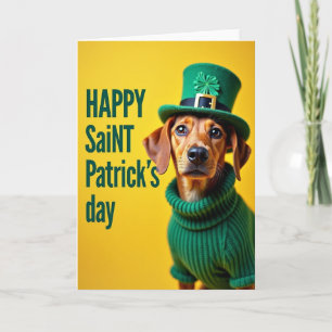 Tarjeta del Día de San Patricio para Perro Afortun