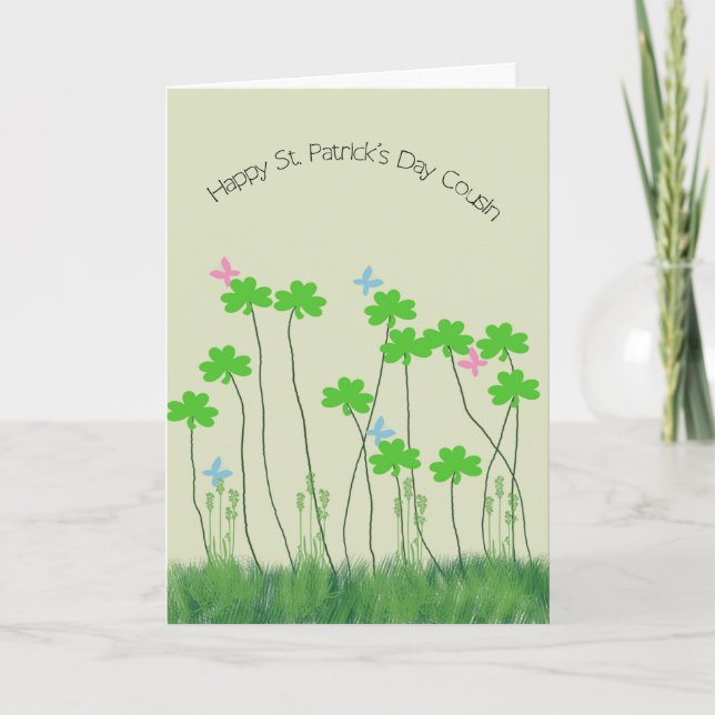 Tarjeta del Día de San Patricio para tu primo Sham (Anverso)