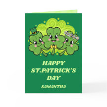 Tarjeta del Día de San Patricio Shamrock Smiles