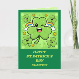 Tarjeta del día de San Patricio Shamrock Sparkle