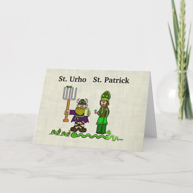 Tarjeta del Día de San Urho y San Patricio (Anverso)