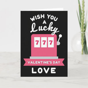 Tarjeta del Día de San Valentín Afortunado 777