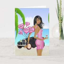 Tarjeta del Día de San Valentín Afroamericana